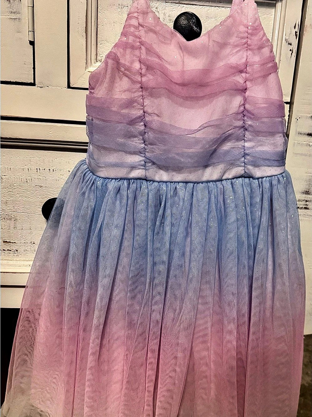 Girls' Pink & Blue Tulle Party Dress
